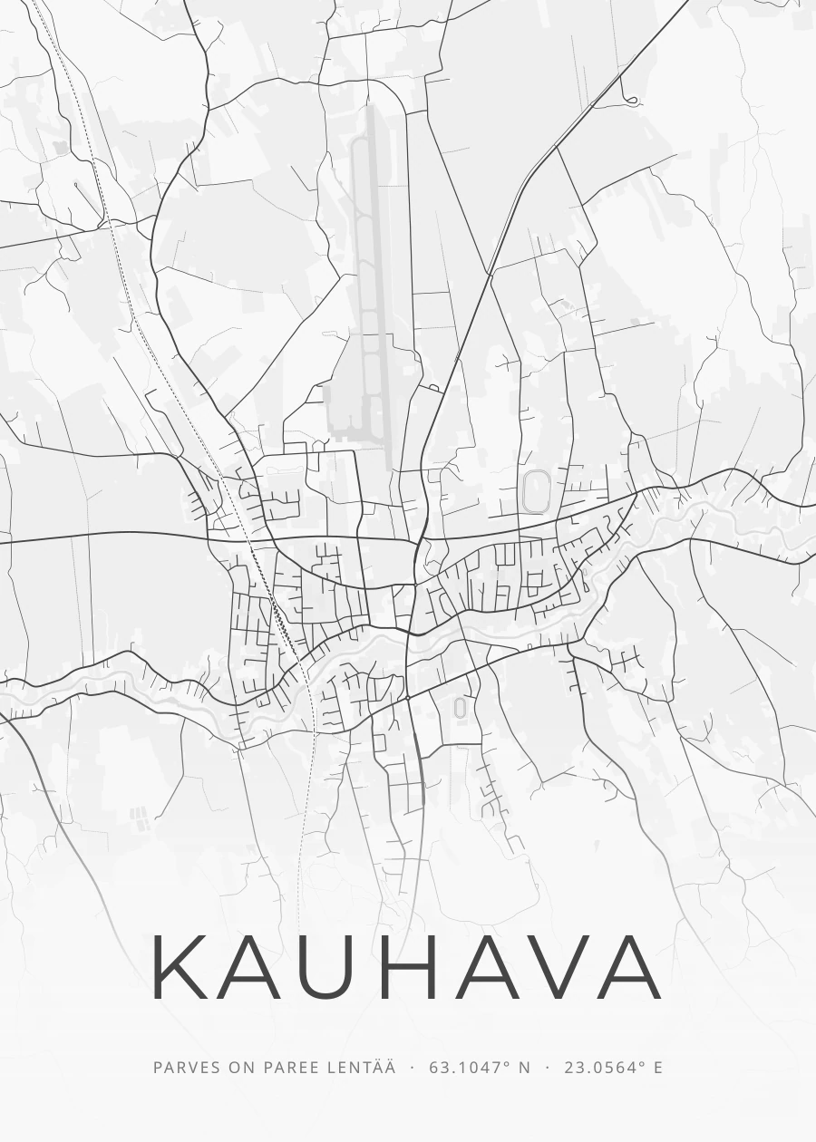 Maisema-karttataulu, Kauhava, 50 × 70 cm